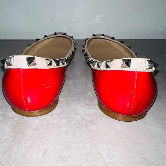 Valentino Garavani Red Rockstud Flats- Sz 37.5 - Picture 5 of 10